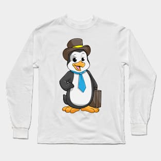 Penguin as Entrepreneur with Briefcase Long Sleeve T-Shirt